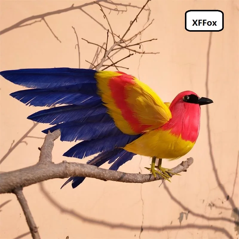 

new simulation wings beautiful Bird model foam&feather real life colourful bird doll gift about 22cm xf1168