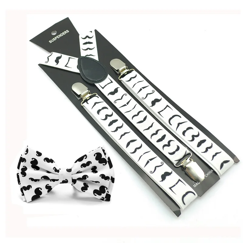 Clip-on Braces Elastic Suspender With Bow Tie Set Y-back 10 \