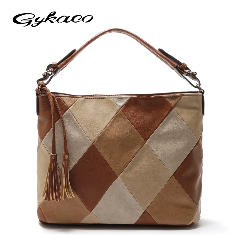 Gykaeo borse da donna borsa Patchwork nappa femminile 2024 borse firmate di marca di lusso borse a tracolla Hobo in pelle di alta qualità