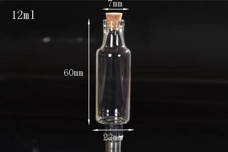 

100pcs 12ml Mini Clear Cork Stopper Glass Drift Bottle Vial Jars Containers Small Wishing Bottle Home decorative craft arts vase