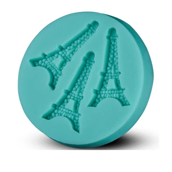 둥근 모양 에펠 탑 실리콘 퐁당 베이킹 트레이, DIY 케이크 장식 베이킹 과자 도구 JH094, 1 개 