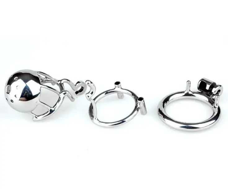 316 Stainless Steel Male PA Puncture Lock Cock Cage Chastity Device Penis Ring Adult Bondage Sex Toy Kidding Zone \