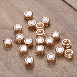 10PCS/Lots Wholesale Small Round Shape Zircon Crystal Charms for Jewelry DIY Making Crystal Pendant Accessories