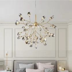 Plafonnier LED suspendu avec branches d'arbre, design moderne et élégant, luminaire décoratif de plafond, idéal pour un salon, une chambre à coucher ou la maison