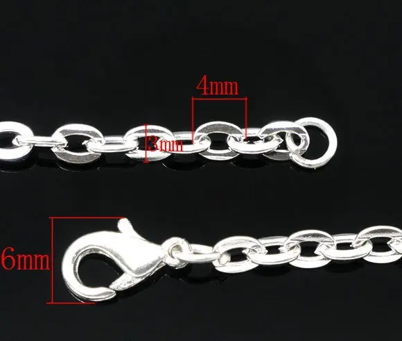 

Free shipping!!!! Silver Plated Lobster Clasp Link Chain Necklaces 18"