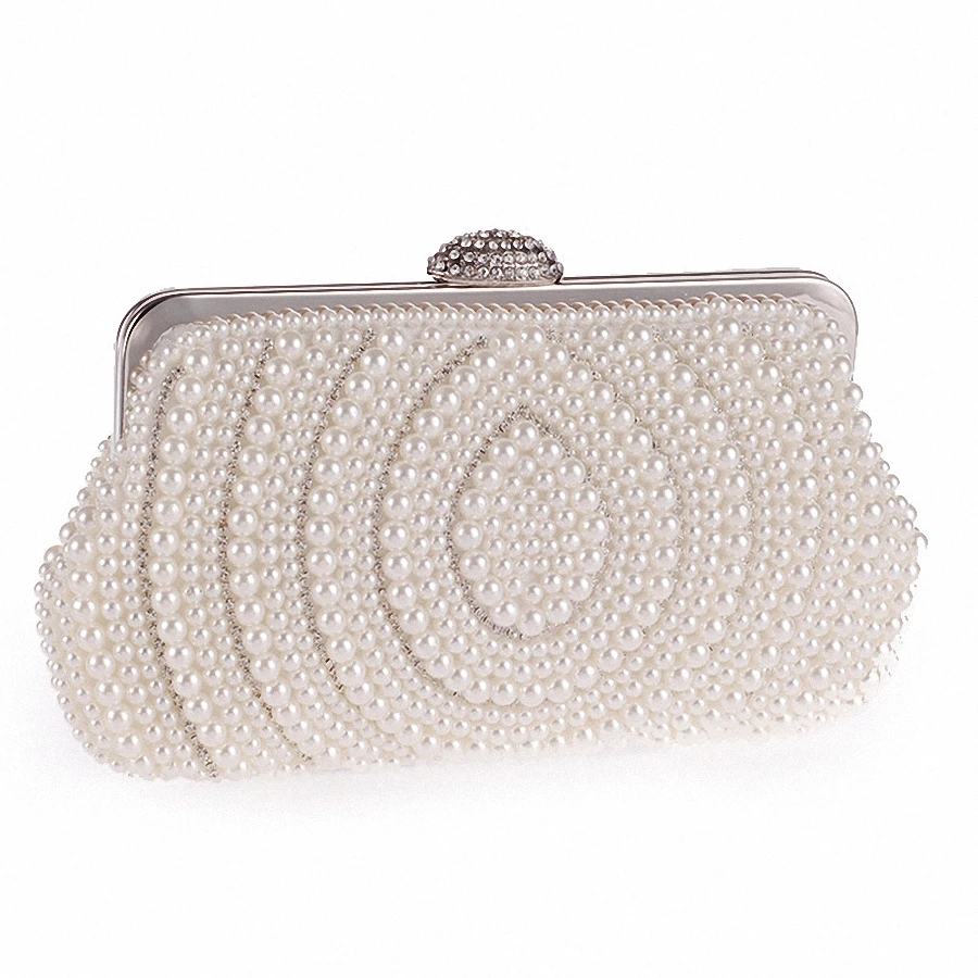 Beaded Women Evening Bags Diamonds Party Day Clutches Small Purse Day Clutches Handbags Female Pearl Wedding Bags