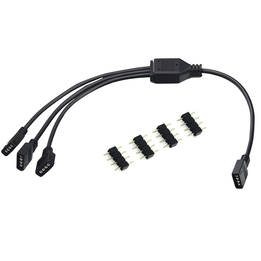 Strip Accessories 1 to 2 3 4  Female Connector Splitter RGB Strips extension Cable with 4 pin connector For 3528 5050 LED Strips