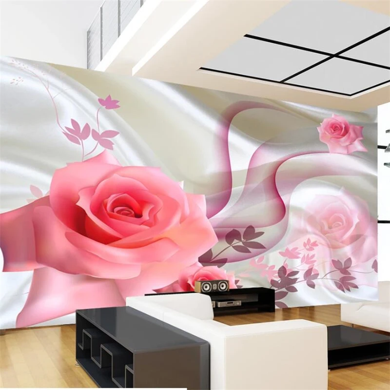 

papel de parede Custom wallpaper 3D mural boutique modern minimalist rose TV background wall decorative painting 3d wallpaper