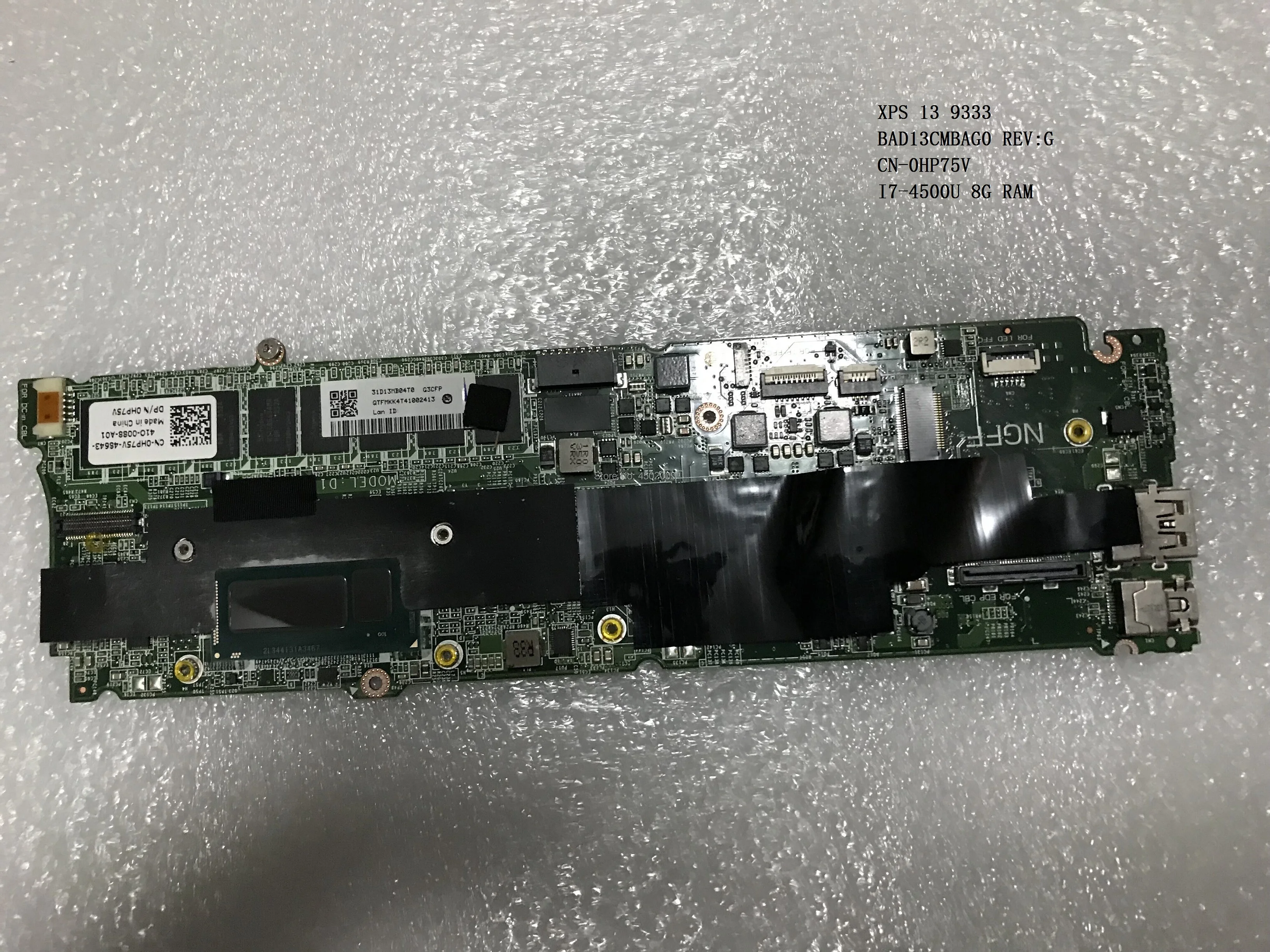 for dell XPS 13 9333 CN-0HP75V HP75V 0HP75V BAD13CMBAG0 Laptop Motherboard with I7-4500U cpu 8G RAM Tested