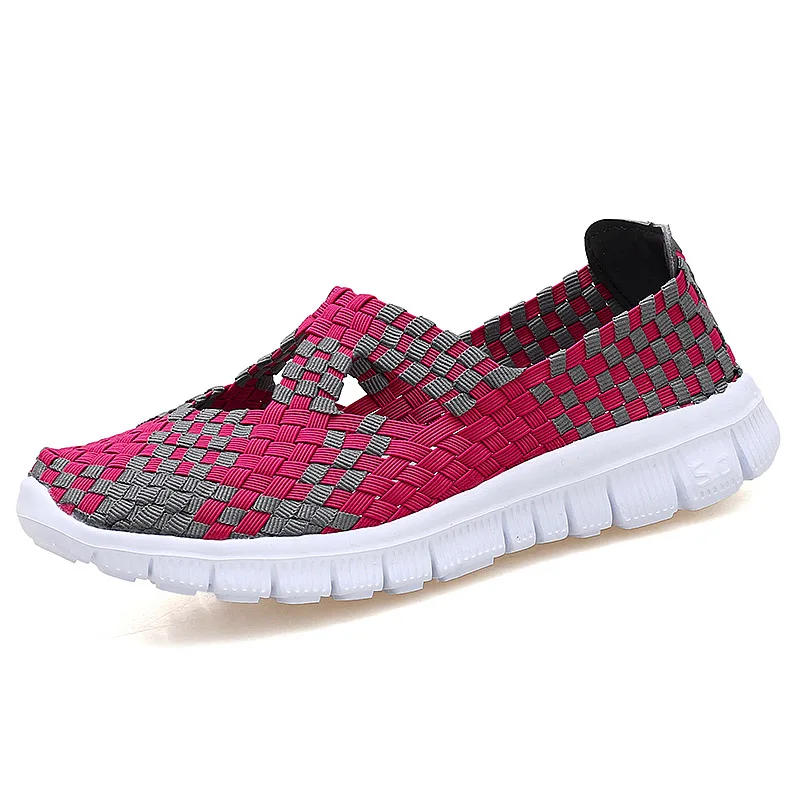 2025 Fashion Womens Shoes Summer Sneakers Mixed Color Flats Breathable Casual Shoes Loafers Comfortable Mother Shoes Size 35-42