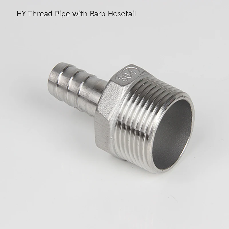 Hose Barb Pipe Fitting Tail Connector, Stainless Steel, Tools Accessory, 6mm to 25mm, 1/8 