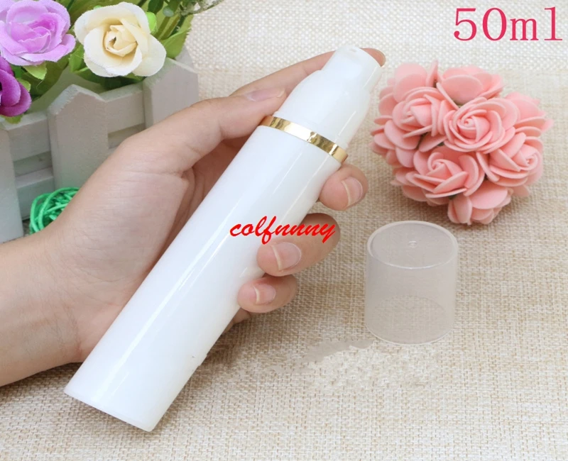 300pcs/lot White AS 15ml 30ml 50ml Airless bottle pump bottle Clean Cream jar lotion container cosmetic packaging F050205