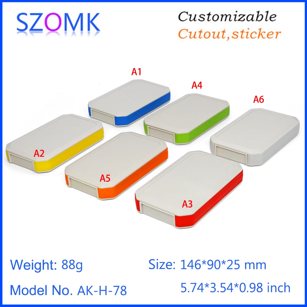 1 Piece 146*90*25mm customizable plastic box for electronics project szomk abs plastic handheld enclosure for pcb device box