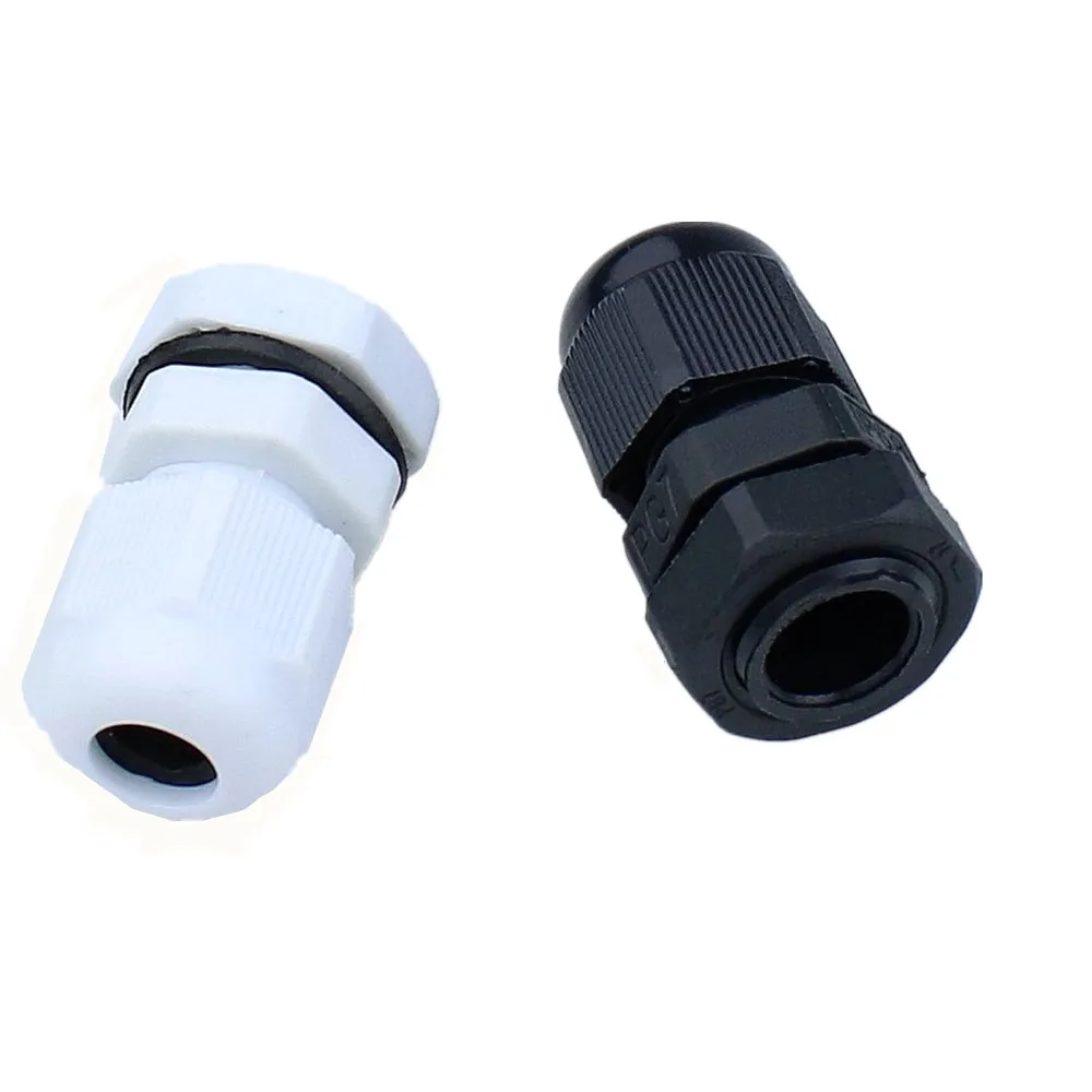 10PCS PG7 Cable Gland Connector  Waterproof Nylon Plastic for 3-6.5mm Cable CE high quality with rubber ring