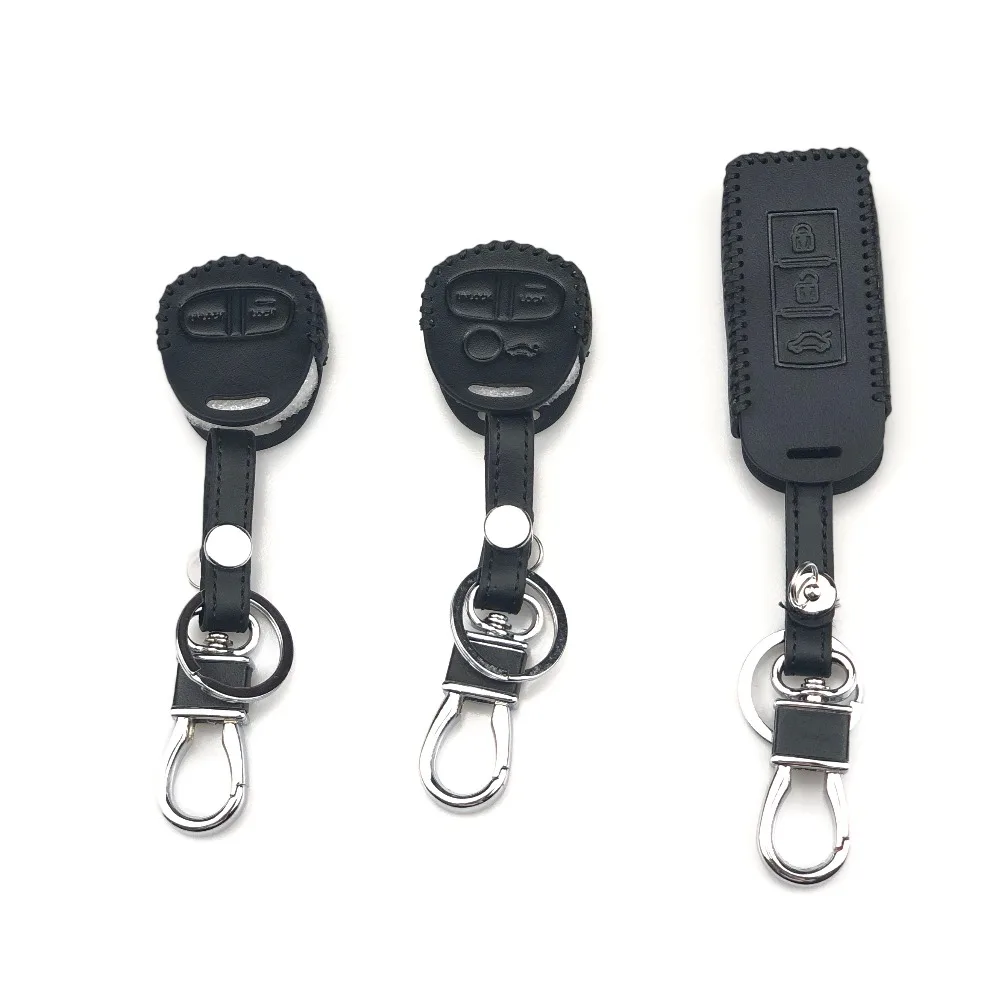 Leather Remote Key Case Shell Keychain For Mitsubishi ASX Outlander Lancer Colt Evolution Pajero Eclipse Cross Grandis Zinger