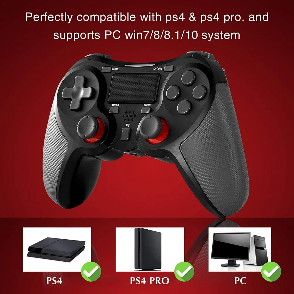 Per Sony PS4 Controller Wireless Gamepad Controller con Doppia Vibrazione e di Trigger Bottoni per PlayStation 4 e Finestre