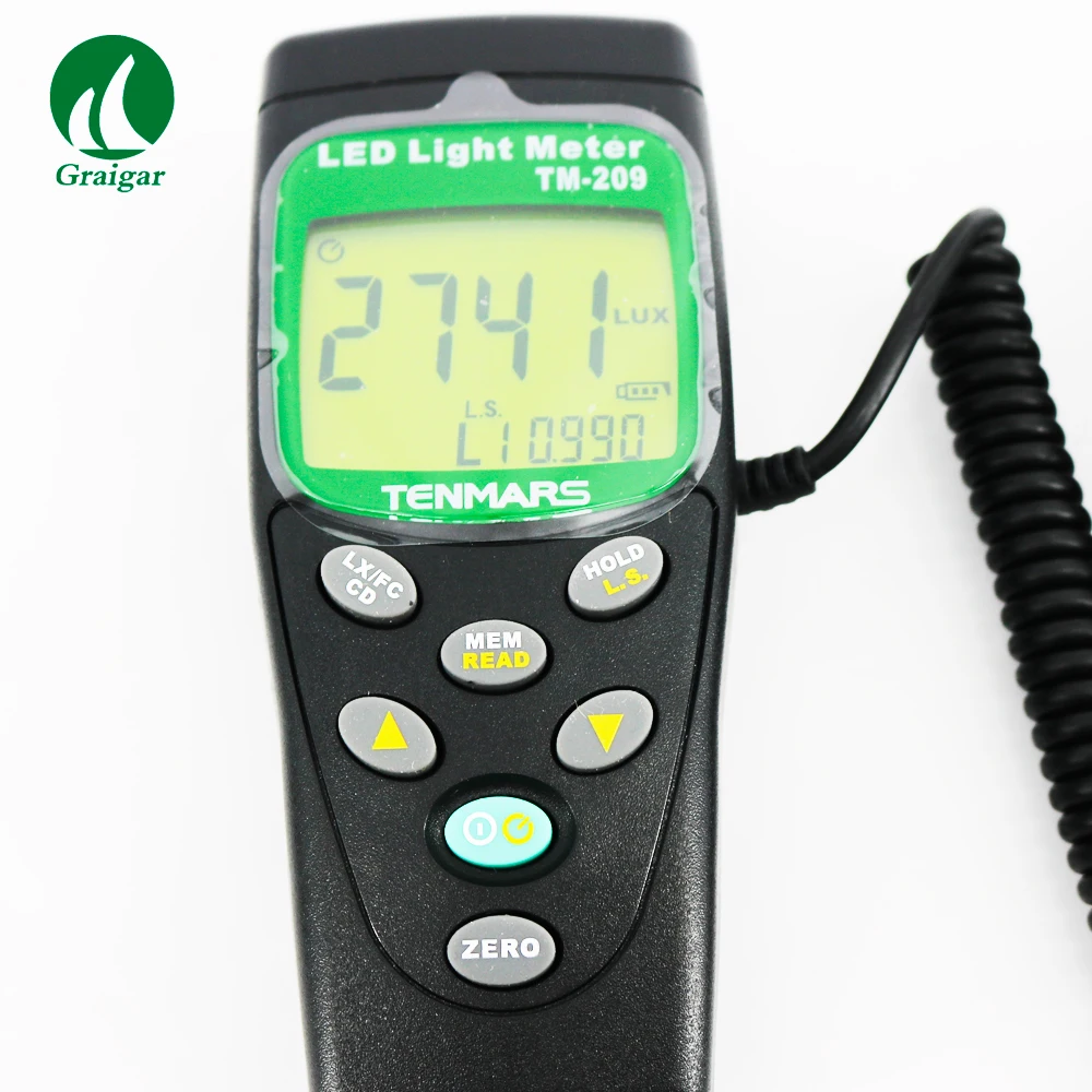 TENMARS TM-TM-209 Digitale HA CONDOTTO LA Luce Misuratore di Livello 400,000 Lux FC di misura Lux meter