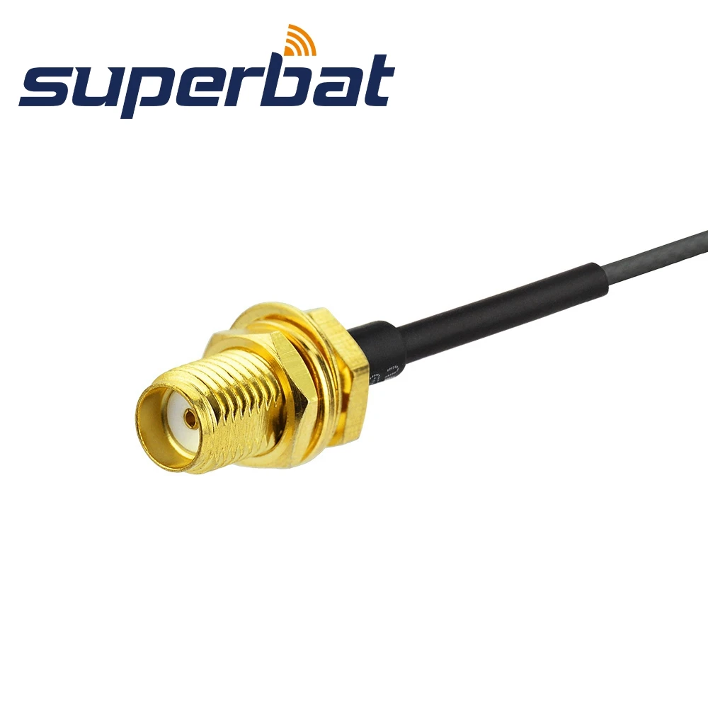 Superbat SMA Jack Bulkhead to IPX/UFL Straight Female with Cable 1.13mm 10cm RF Pigtail Cable