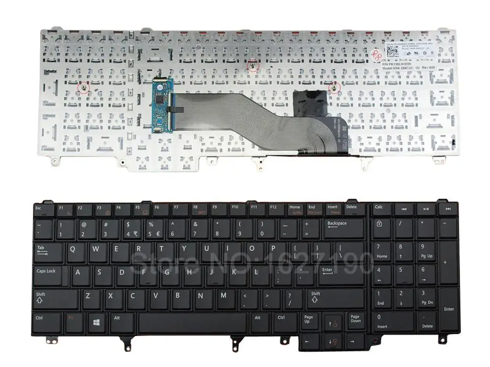 

New US Laptop Keyboard for DELL Latitude E6520 BLACK(Without Point stick,,For Win8) PN: NSK-DWCUC BLACK(without FRAME,Win8,OEM)