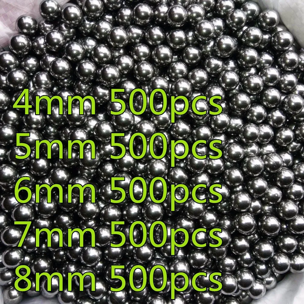 500pcs/Lot 4mm-8mm Hunting Slingshot Balls Stainless AMMO Steel Balls For Sling Shot Stainless Steel Balls For Shooting Pinball