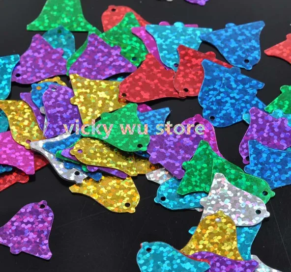 20mm Paillettes Laser miste campanelli eolici natalizi Paillettes Laser a forma di matrimonio fai da te cucito artigianato Decor accessori lentejuacao