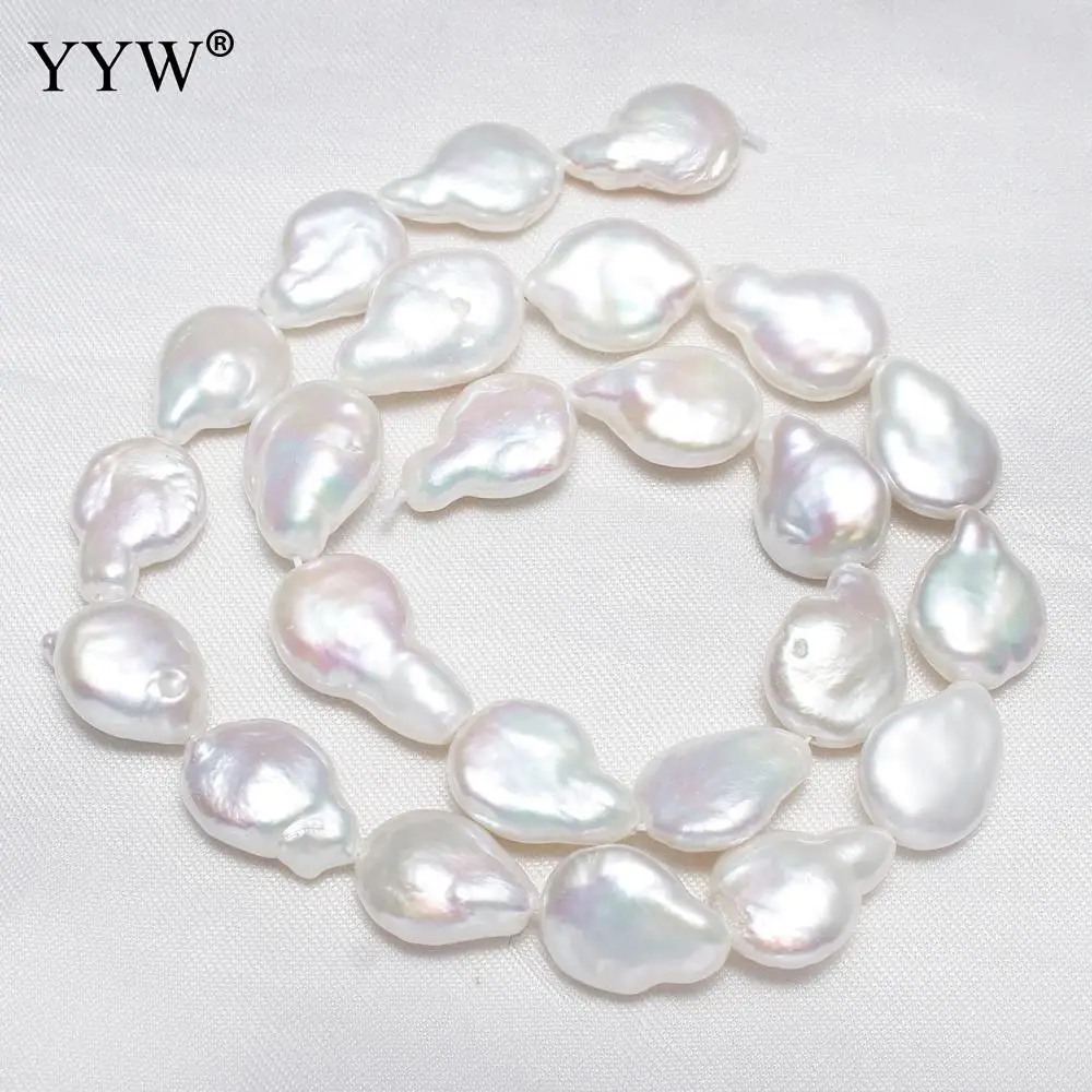 12-13mm Cultured Baroque Freshwater Pearl Beads Nuggets Natural White Pearl Beads For Bracelets Necklace Diy Jewelry Making 15''