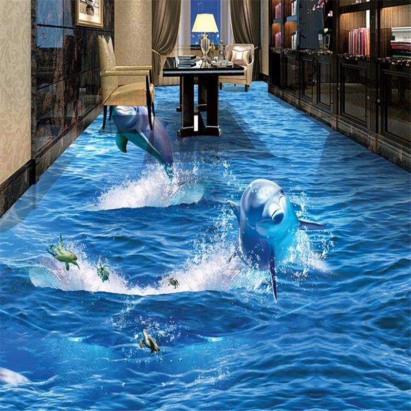 

beibehang waterproof wallpaper custom 3d wallpaper living room wallpaper mural dolphin vinyl floor tiles self adhesive wallpaper