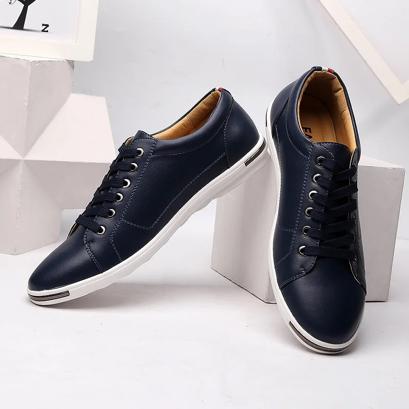 Big Size Fashion Spring Men Casual Shoes Lace-up Basic Breathable and Waterproof Male Casual Sneakers Flats