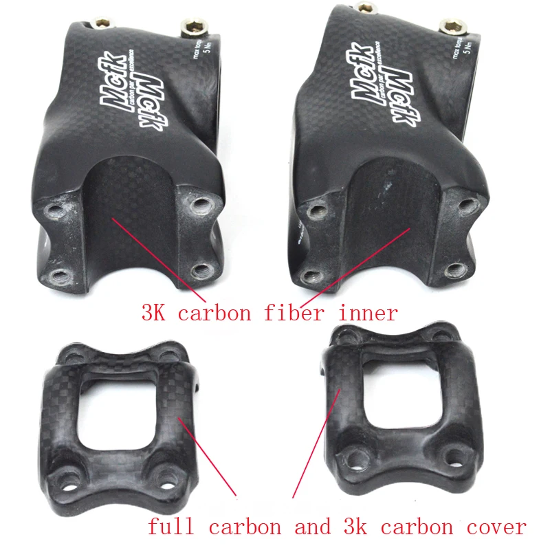 MCFK 3K carbon fiber stem mtb and road bicycle stem MTB cycling parts stem carbon 25.4 * 50 60 70 80mm angle 6  or 17 degree