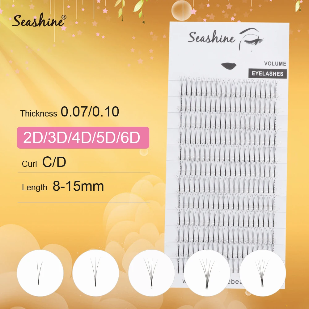 

Seashine beauty 2D 3D 4D 5D 6D Lashes Pre fanned Makeup Fake Eyelashes Premade Volume Fans Eyelashes Extension