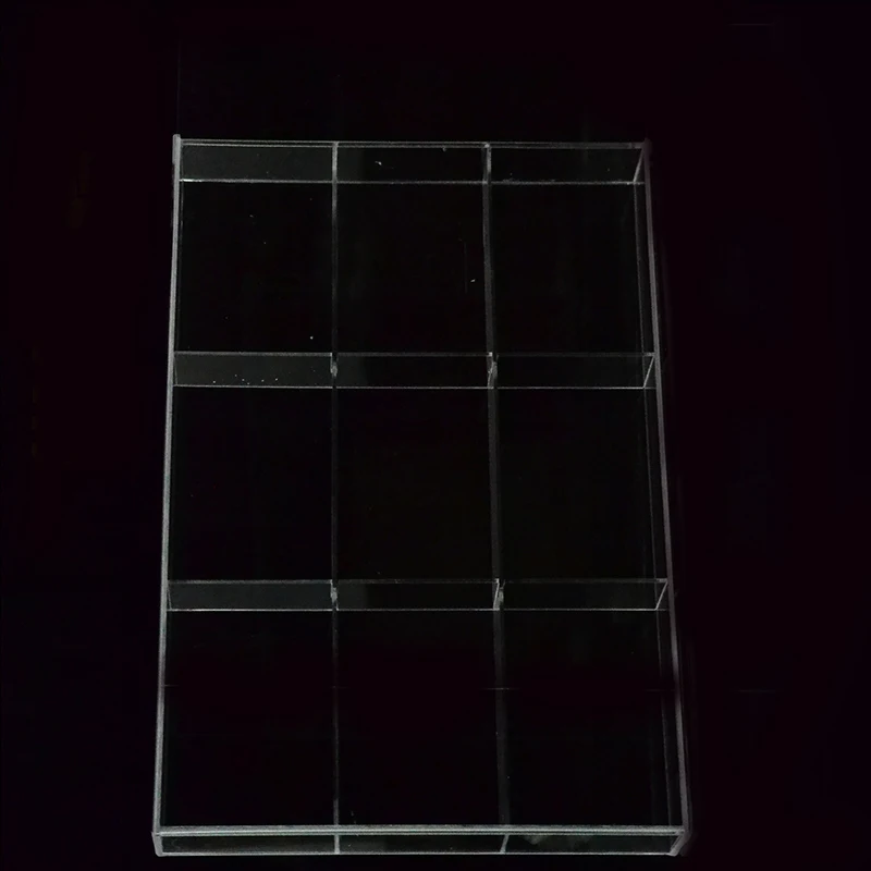 (9 grid) New Acrylic Tray Women Jewelry Display Cosmetic Makeup Storage Tray Clear Organizer Tray Wedding Gift No Lid