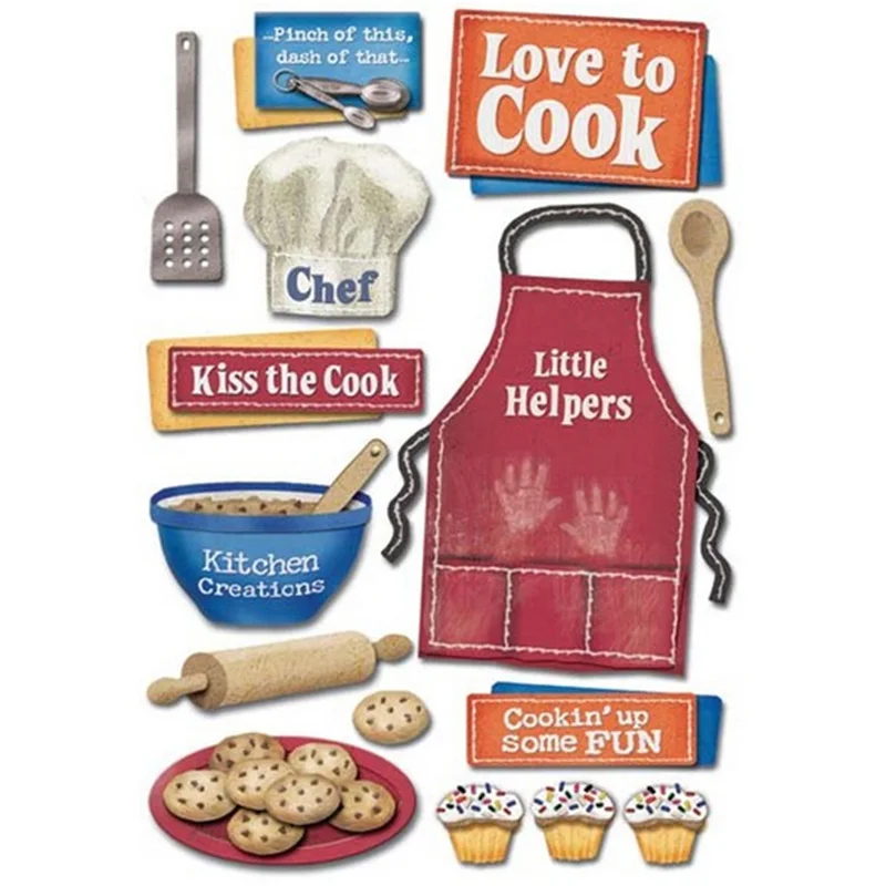 

Водонепроницаемая бумажная Эстетическая наклейка «Love to Cook», 2 шт./Лот, канцелярские принадлежности, наклейки для скрапбукинга, дневника, украшение для альбома, блокнота