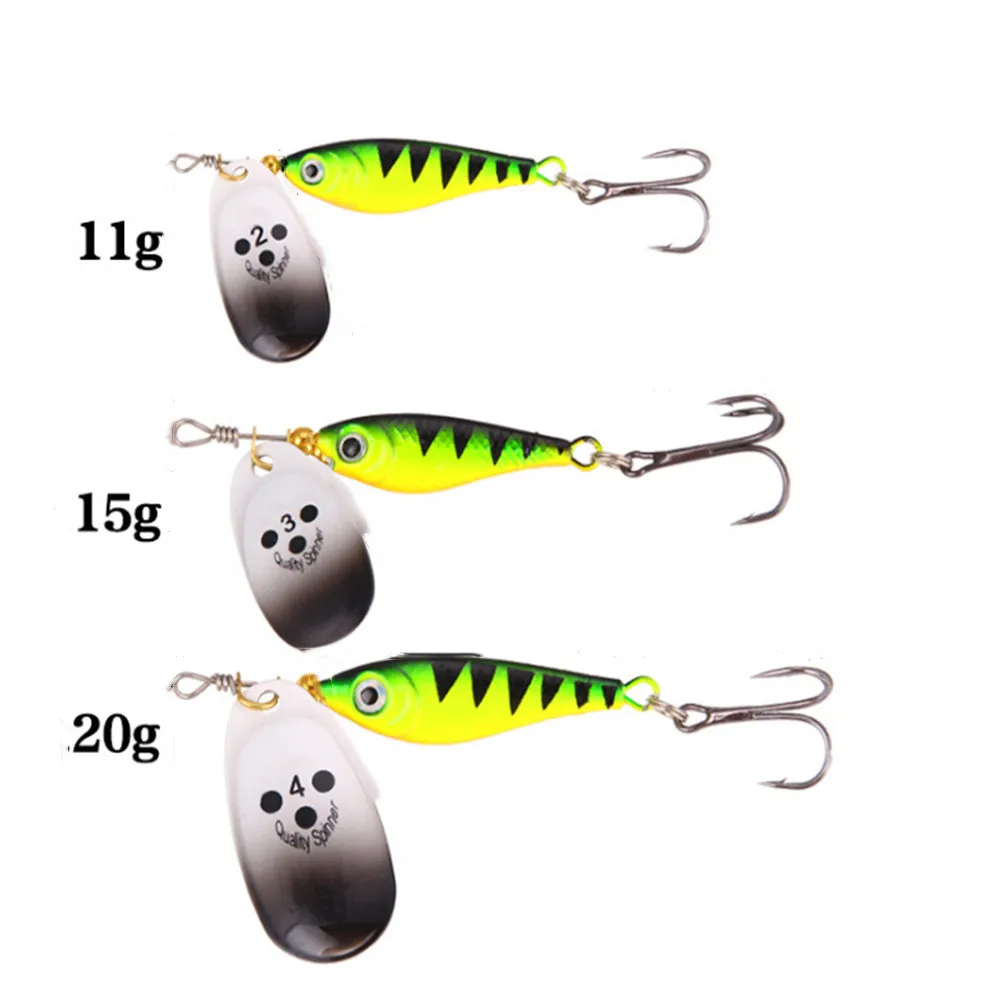 1pcs Rotating Metal Spinner Fishing Lures 11g 15g 20g  Sequins Iscas Artificial Hard Bait Crap Bass Pike Fishing Tackle