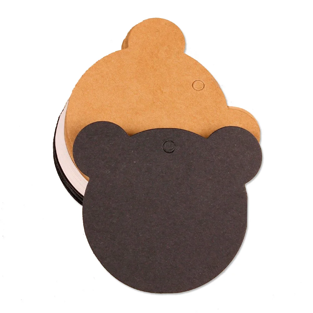 Bear Head Blank Paper Labels For Bag Paper Card Kraft Paper Tags For Mini Gift Tag Handmade Label For Handwork