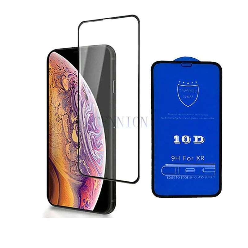 Anti Scratch 10D Full Cover Tempered Glass Protector for iPhone 13 12 5.4 6.1 6.7 11 XR XS Max 8 7 Plus 25pcs No Retail Package