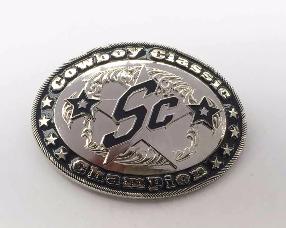 Western Cowboy Classic Champion Men's Metal Belt Buckles suitable for 4cm wideth belt with continous stock