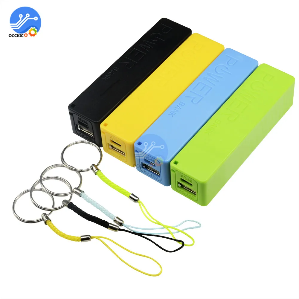 USB Power Bank Case Diy Kit Blue/Green/Yellow/Black/Pink/White 18650 Lithium Battery Charger Box Holder for 1800mAh 2200mAh