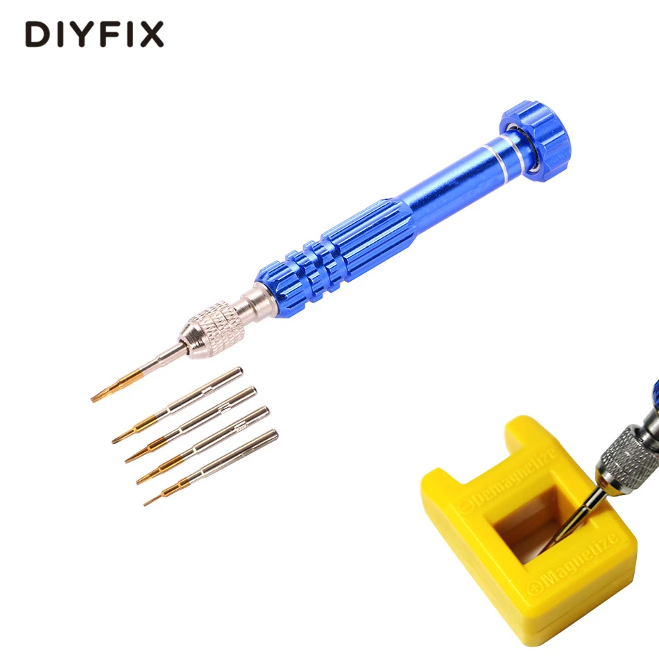 DIYFIX Precision ไขควงไฟฟ้าชุด S2เหล็กสำหรับ iPhone โทรศัพท์มือถือเครื่องมือซ่อม + Magnetizer Demagnetizer