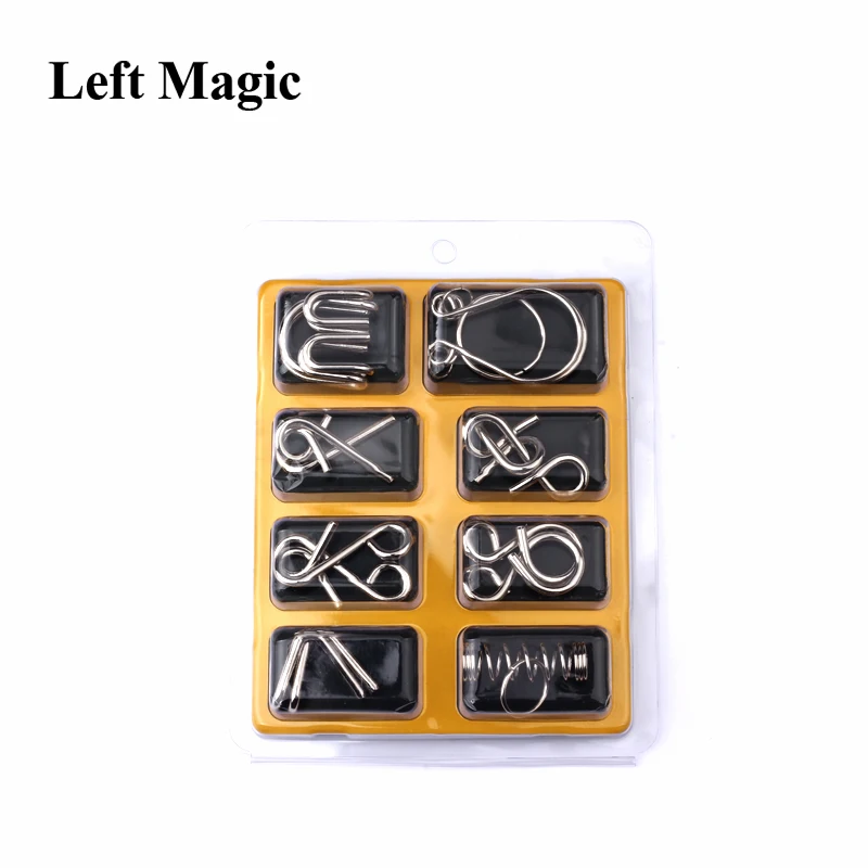 8PCS/Set Materials Metal Montessori Puzzle Wire IQ Mind Brain Teaser Puzzles for Children Adults Anti-Stress Reliever Toys