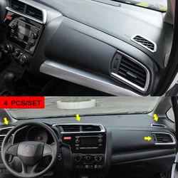 For Honda FIT Jazz 2014-2018 ABS Matte/Carbon Fibre Interior Air Vent Outlet Frame LHD Cover Trim Car Styling Accessories 4pcs