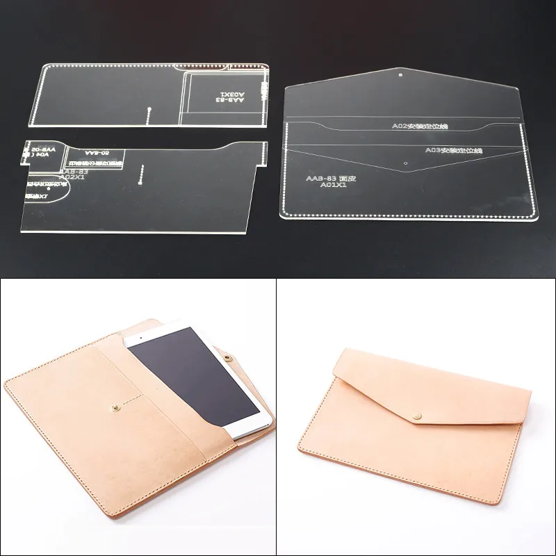 

DONYAMY 1Set Acrylic The tablet Hand bag Leather Template Model Handwork Leather Craft Pattern Tools