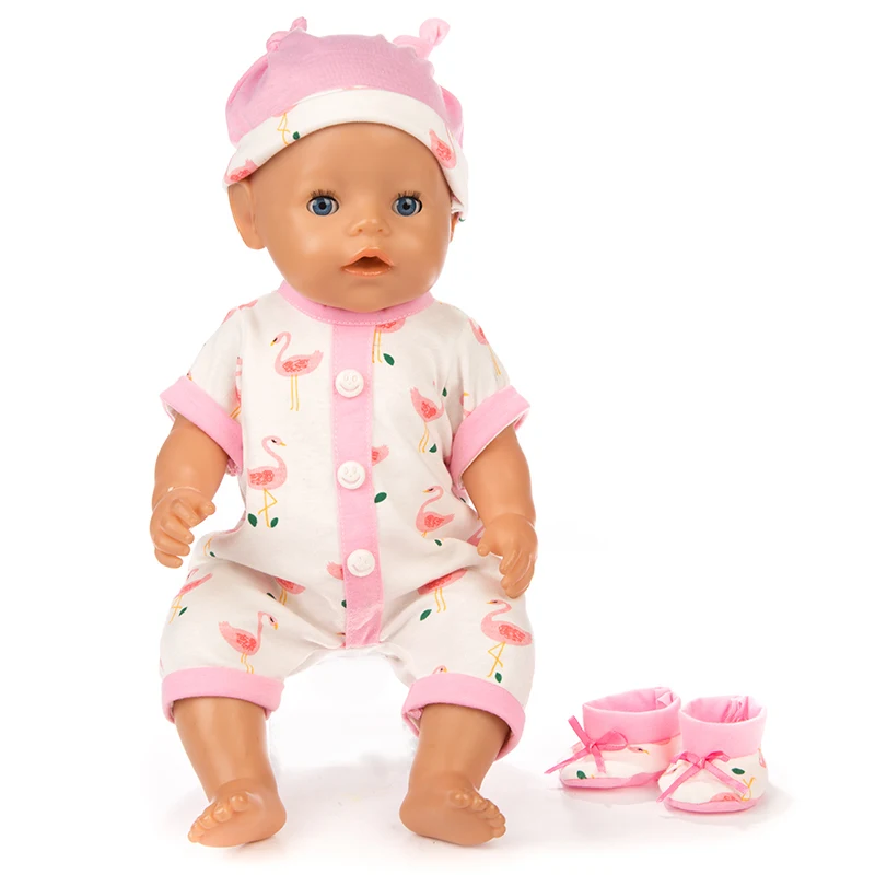 3pcs In 1, Hat+Suit+Shoes Fit For 43cm Baby Doll Reborn Doll 17inch Doll Clothes