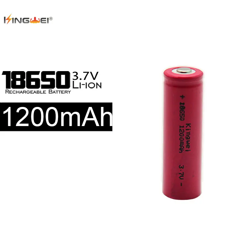 100% Original Red KingWei 18650 Battery 3.7v Lithium 1200mah Rechargeable Batteries For Flashlight