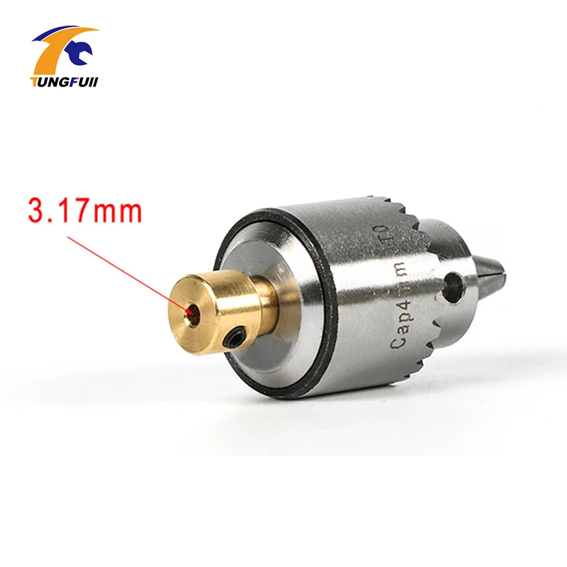 Tungfull Motor Drill Chucks 0.3-4mm Jto Taper With Chuck Key 3.17mm Brass/5mm Steel Mini Electric Motor Drill Chucks Clamping