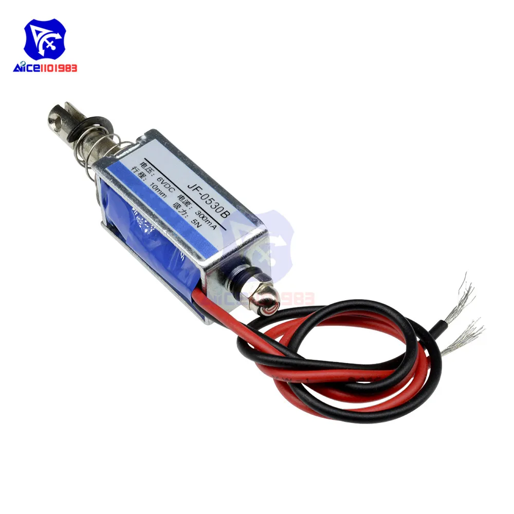 JF-0530B Elektromagnet DC 6V/12V/24V 300mA 5N/10mm Präziser Pull-Push-Typ Linearer Bewegungsmagnet mit Kabel – Detail 4