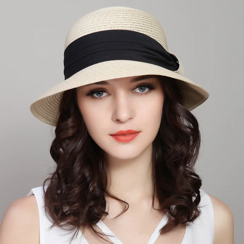 New Arrival Sun Beach Hat Female Summer Sun Cap Foldable Travel Straw Hat Students Travel Folding Hat Girls Travel Hat B-7842