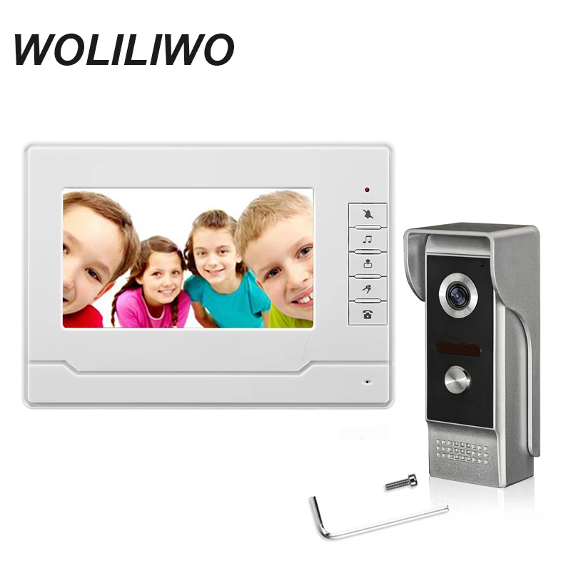 

Visual Intercom Doorbell 7inch TFT-LCD Color Screen Video Door Phone with 1 Indoor unit 1 Camera Support Night Vision