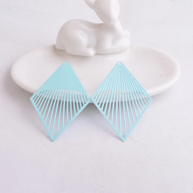 30 Stück AB3484 38*61mm Rhombus-Anhänger Gelbe Anhänger Ohrring-Zubehör für Schmuckherstellung Ohrringe DIY – Detail 9