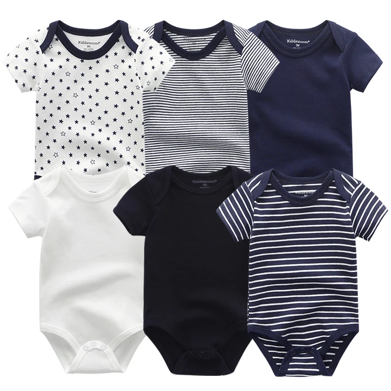 

6PCS/LOT Unisex Baby Rompers Short Sleeve Cotton O-Neck Novel Boys&Girls clothes Roupas de bebe Newborn Pajamas