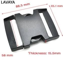 1pcs Webbing Size 60mm Plastic Flat Side Release Buckles Adjustable Straps